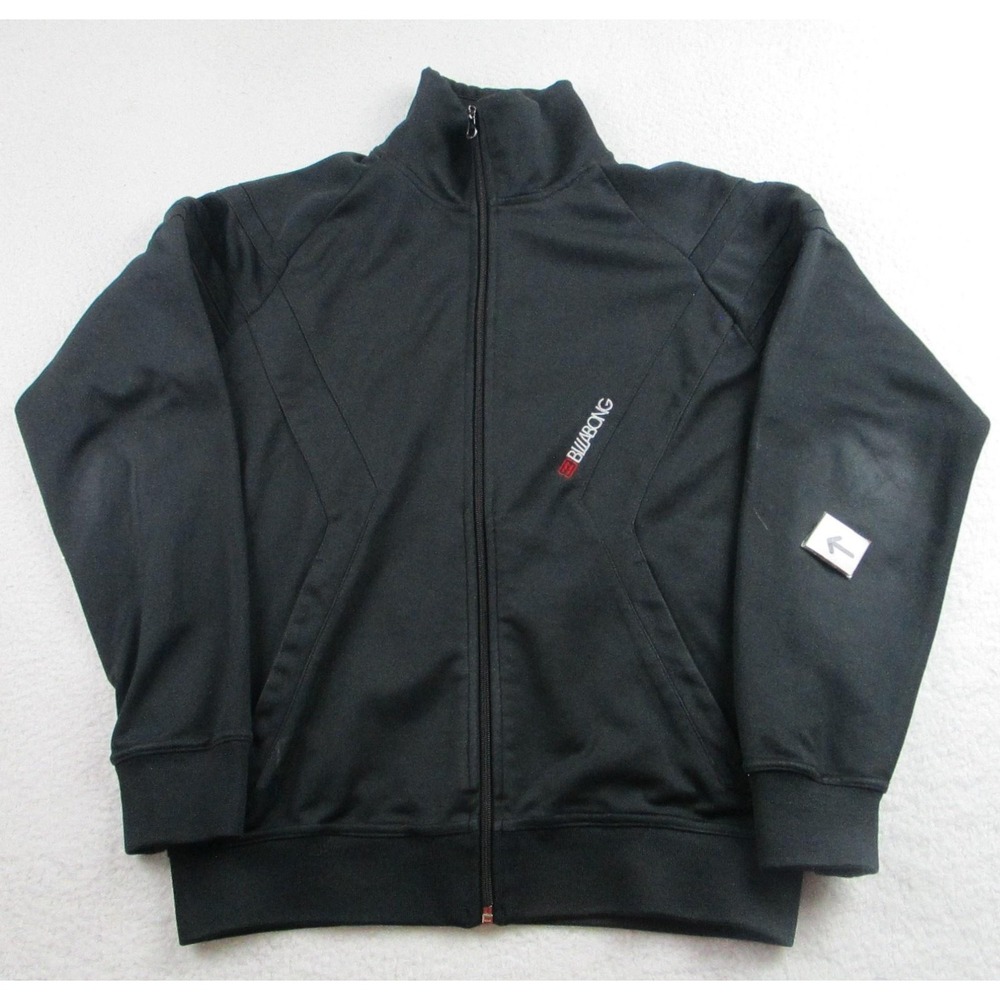 VTG Billabong Jacket Mens Small Black Full Zip Track Cotton Blend Korea M659PSTE